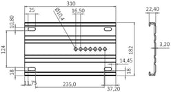 Piede lega leggera 30 cm base lucida