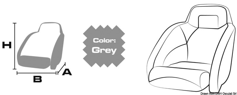 Coprisedile 45x55x53 cm grigio 300D monoposto