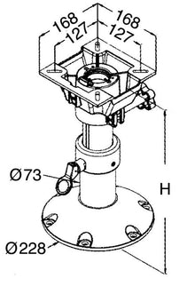 base e colonna + supporto sedile h. 280/380