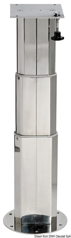 Gamba telescopica in acciaio inox per tavolo