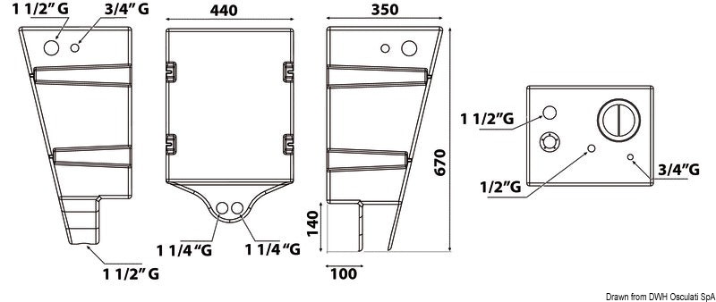 Serbatoio acqua a parete 60 l