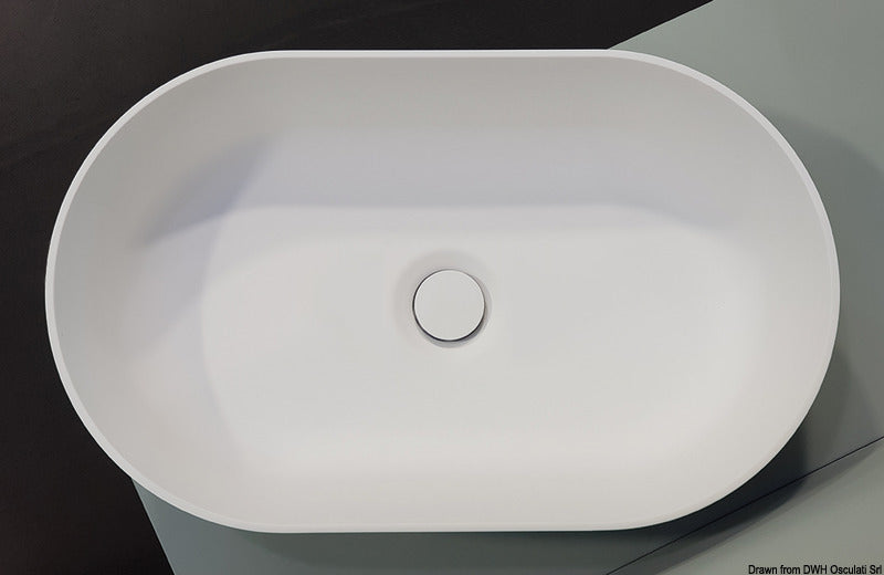 Lavello semiovale in Ocritech bianco 450x260