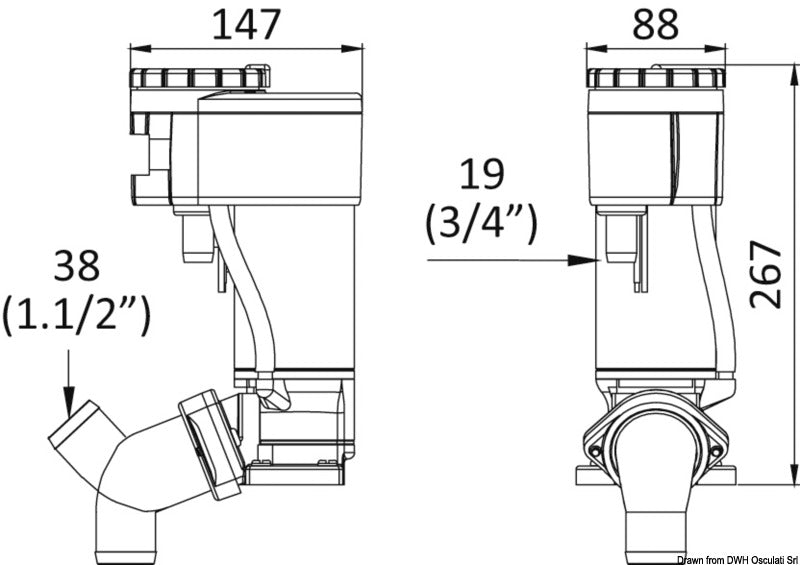 Kit elettrificazione 12V per WC manuale