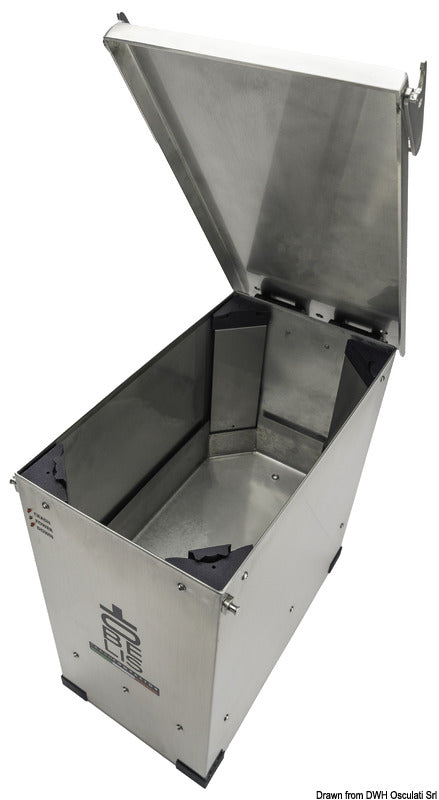 Pattumiera compattatrice in acciaio inox Obelis