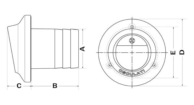 Uscita scappamento per tubi 60 mm