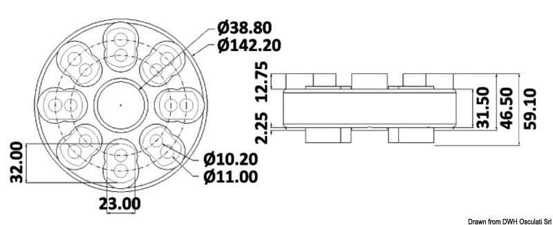 Giunto elastico di accoppiamento a 16 fori