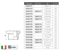 MAN. RID. IN BRONZO M-F DA 1/2-3/8