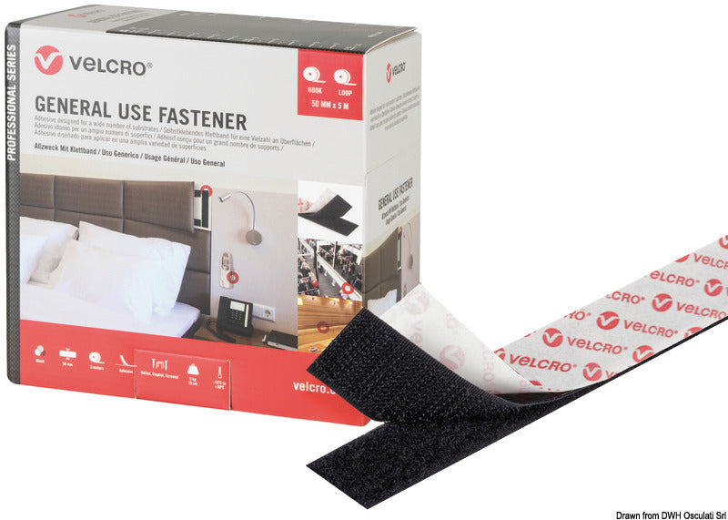 VELCRO® Brand GENERAL USE mm50 x 5mt nero