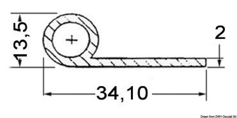 Profilo grigio scuro RAL 7012 2x34,1x13,5 mm