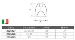 ANODO RICAMBIO Ø MM.20-25-30