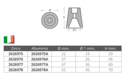 ANODO RICAMBIO SOLE' Ø MM.55