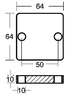 PLACCA  MM. 64X64X10