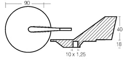 PINNA 40/90 HP IN ZINCO