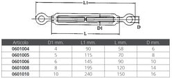 TENDITORE INOX M5 OCCHIO-OCCHIO