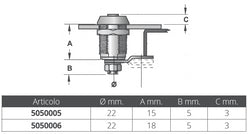 CILINDRO UNICA CHIAVE MM.15