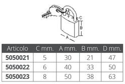 LUCCHETTO  ARCO LUNGO MM.30