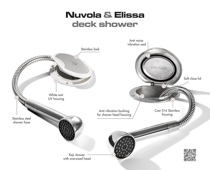 Box Elissa inox con doccia Keji tubo inox 2,5 m