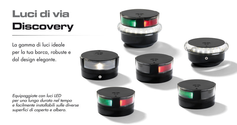 Luce di via Discovery - 360° testa d\'albero + 3 co
