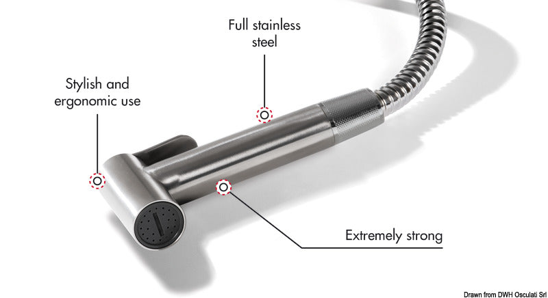 Doccetta inox a pulsante