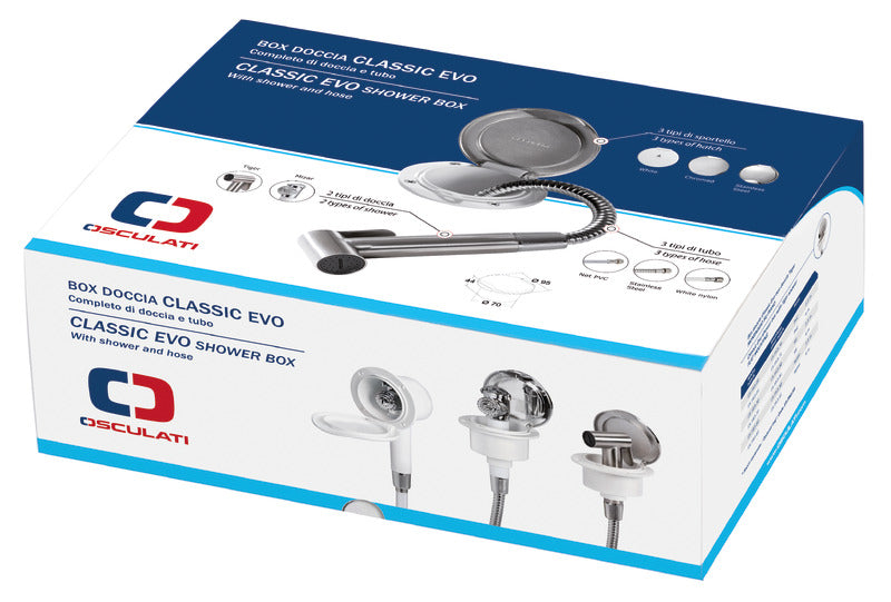 Doccia Classic Evo bianca tubo PVC 2,5 m  a parete