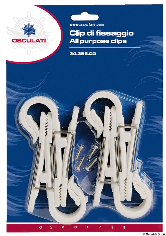 Clip per fissaggio oggetti vari