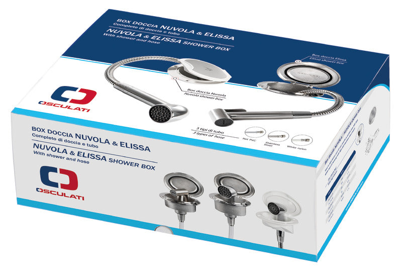 Box Elissa inox con doccia tubo Nylon 2,5 m