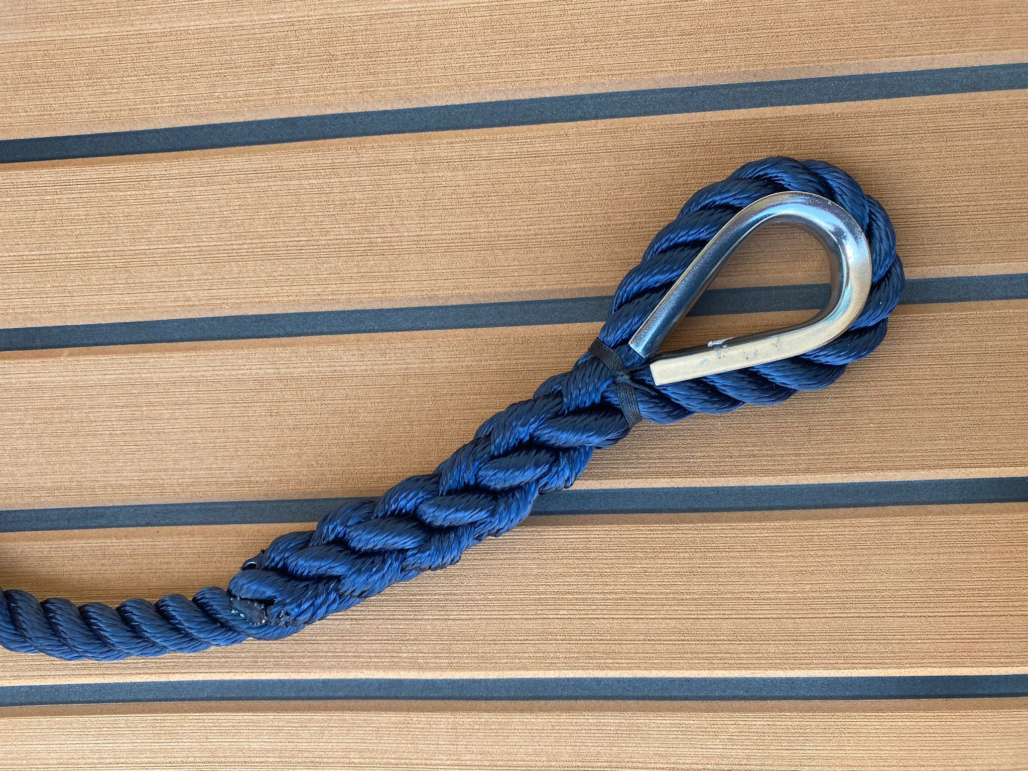 Cima ormeggio artigianale 16mm, 3 legnoli con redancia