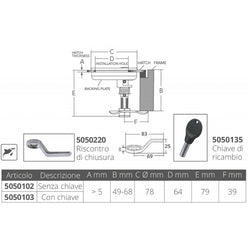 ALZAPAGLIOLO INOX 316 C/CHIAVE