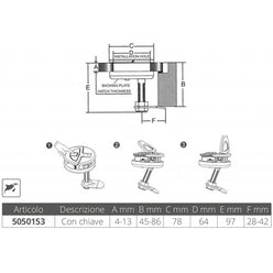 ALZAPAGLIOLO INOX 316 CON CHIAVE