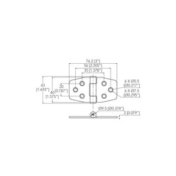 CERNIERA INOX CON FRIZIONE MM.40X76