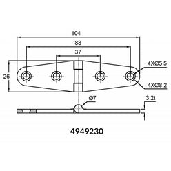 CERNIERA INOX MM.104X26